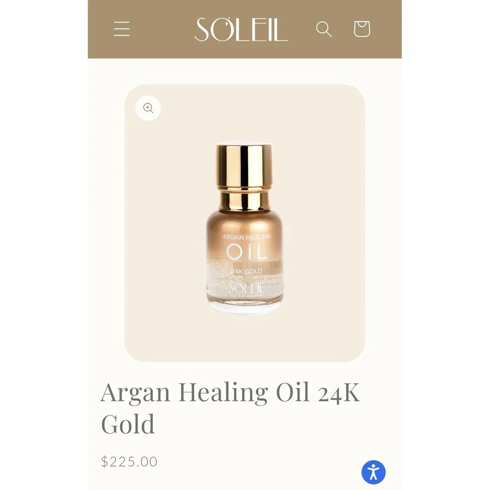 SOLEIL The Perfect Oil Argan Healing Hair Oil 24K, 1.69 fl oz / 50 mL MSRP:$225